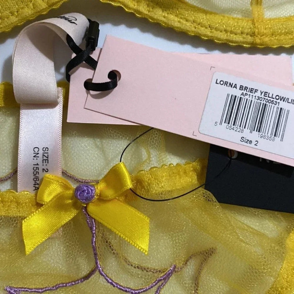 Agent Provocateur Lorna Yellow 2-piece Set: Bra 32DD/ Brief AP2 Small - Picture 10 of 10